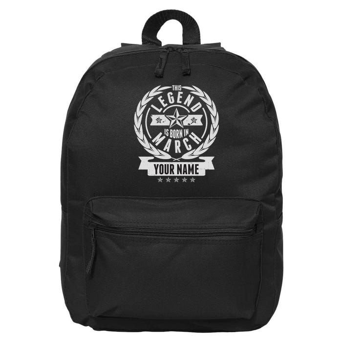 Personalized Custom Name This Legends Is Born In March 16 in Basic Backpack