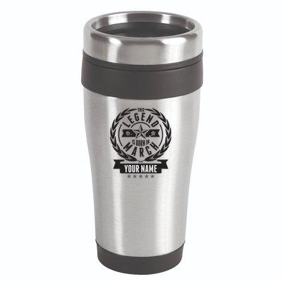 Personalized Custom Name This Legends Is Born In March 16oz Travel Tumbler