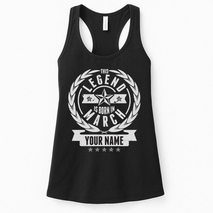 Personalized Custom Name This Legends Is Born In March Womens Tank Top