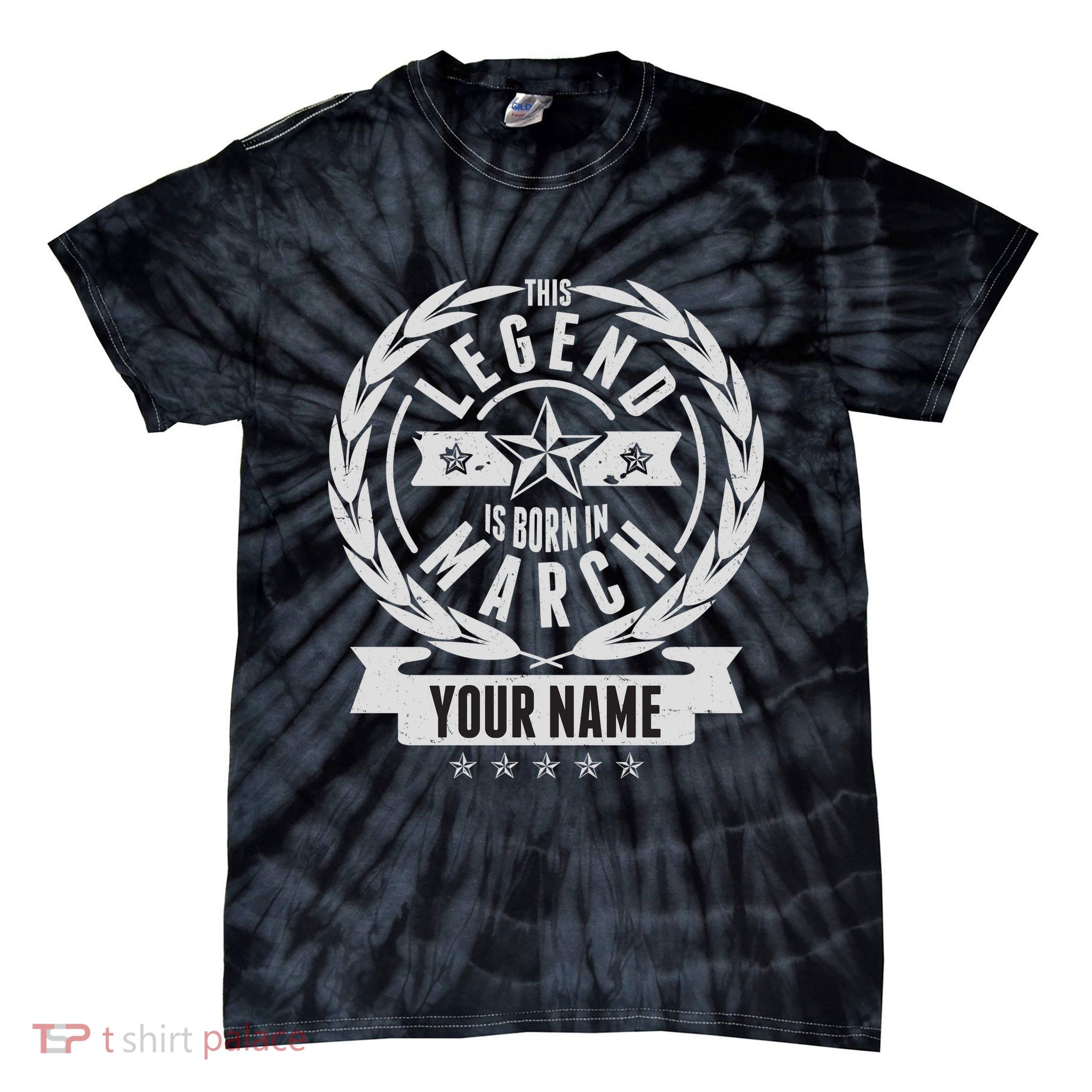 Personalized Custom Name This Legends Is Born In March Tie-Dye T-Shirt