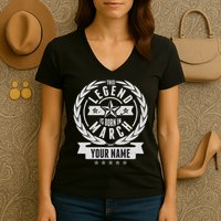 Personalized Custom Name This Legends Is Born In March Women's V-Neck T-Shirt