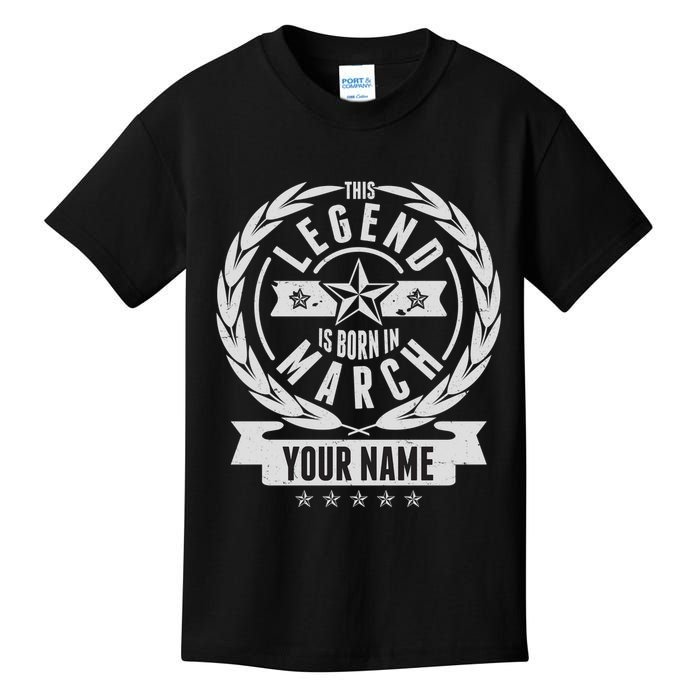 Personalized Custom Name This Legends Is Born In March Kids T-Shirt