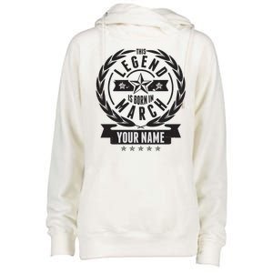 Personalized Custom Name This Legends Is Born In March Womens Funnel Neck Pullover Hood