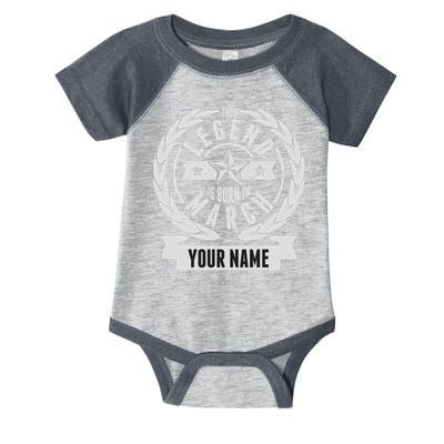Personalized Custom Name This Legends Is Born In March Infant Baby Jersey Bodysuit