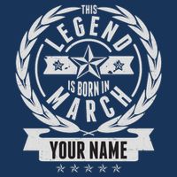 Personalized Custom Name This Legends Is Born In March Infant Baby Jersey Bodysuit