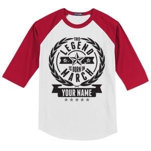 Personalized Custom Name This Legends Is Born In March Kids Colorblock Raglan Jersey