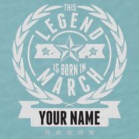 Personalized Custom Name This Legends Is Born In March Sueded Cloud Jersey T-Shirt