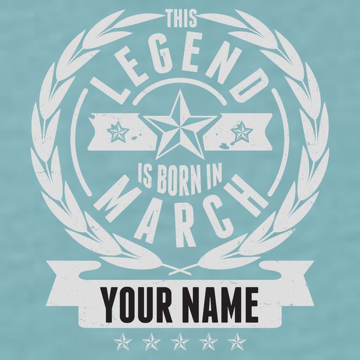 Personalized Custom Name This Legends Is Born In March Sueded Cloud Jersey T-Shirt