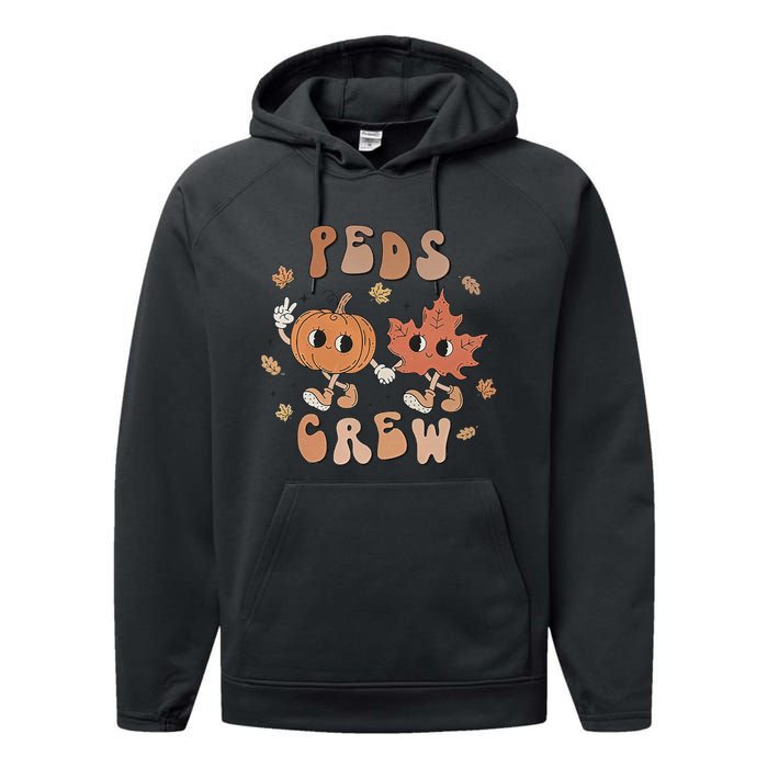 Peds Crew Nurse Etro Groovy Pumpkin Thanksgiving Pediatrics Performance Fleece Hoodie