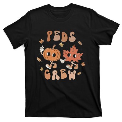 Peds Crew Nurse Etro Groovy Pumpkin Thanksgiving Pediatrics T-Shirt