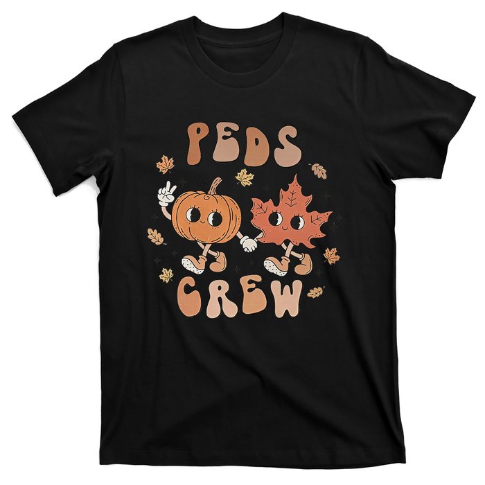 Peds Crew Nurse Etro Groovy Pumpkin Thanksgiving Pediatrics T-Shirt