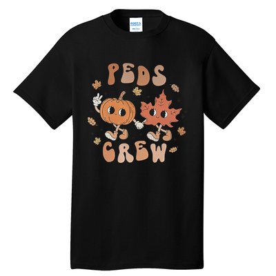 Peds Crew Nurse Etro Groovy Pumpkin Thanksgiving Pediatrics Tall T-Shirt