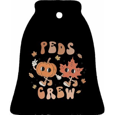 Peds Crew Nurse Etro Groovy Pumpkin Thanksgiving Pediatrics Ceramic Bell Ornament