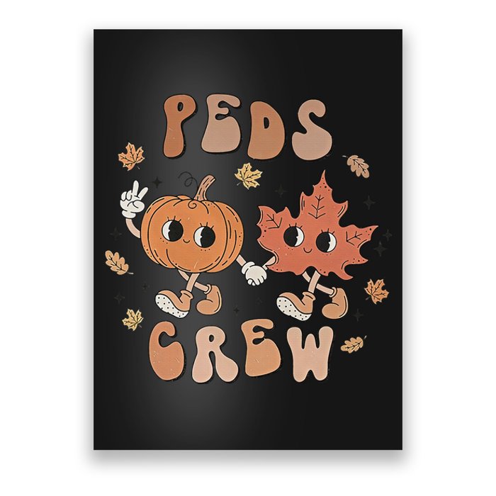 Peds Crew Nurse Etro Groovy Pumpkin Thanksgiving Pediatrics Poster