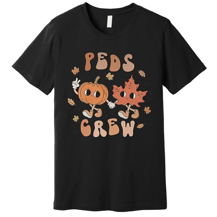 Peds Crew Nurse Etro Groovy Pumpkin Thanksgiving Pediatrics Premium T-Shirt