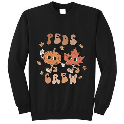 Peds Crew Nurse Etro Groovy Pumpkin Thanksgiving Pediatrics Tall Sweatshirt