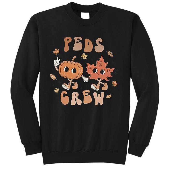 Peds Crew Nurse Etro Groovy Pumpkin Thanksgiving Pediatrics Tall Sweatshirt