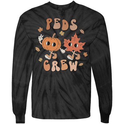 Peds Crew Nurse Etro Groovy Pumpkin Thanksgiving Pediatrics Tie-Dye Long Sleeve Shirt