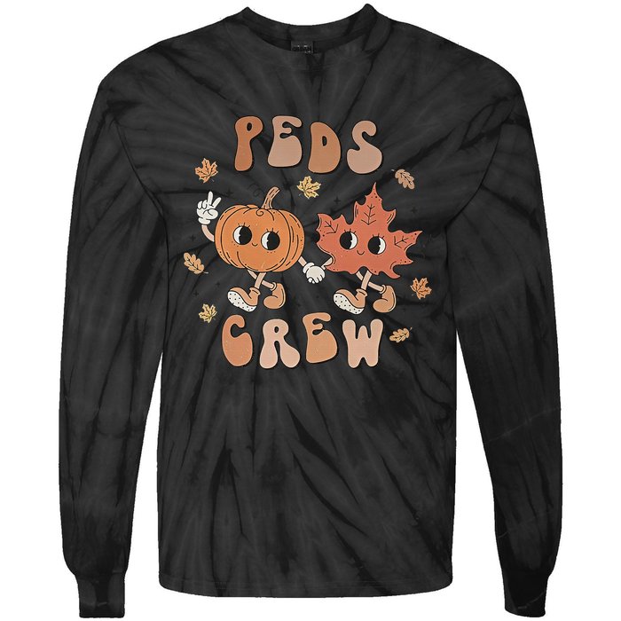 Peds Crew Nurse Etro Groovy Pumpkin Thanksgiving Pediatrics Tie-Dye Long Sleeve Shirt