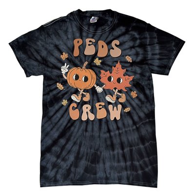 Peds Crew Nurse Etro Groovy Pumpkin Thanksgiving Pediatrics Tie-Dye T-Shirt