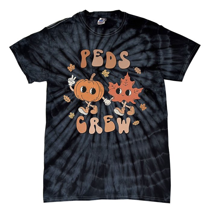 Peds Crew Nurse Etro Groovy Pumpkin Thanksgiving Pediatrics Tie-Dye T-Shirt