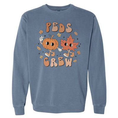 Peds Crew Nurse Etro Groovy Pumpkin Thanksgiving Pediatrics Garment-Dyed Sweatshirt