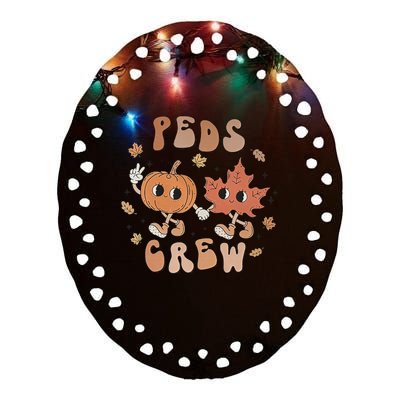 Peds Crew Nurse Etro Groovy Pumpkin Thanksgiving Pediatrics Ceramic Oval Ornament