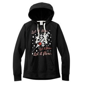 Phlebotomy Christmas Nurse Technician Medical Phleb Long Sleeve Women's Fleece Hoodie