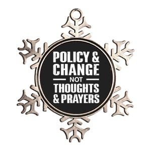 Policy & Change Not Thoughts & Prayers Wear Orange Anti Gun Metallic Star Ornament