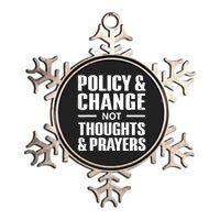 Policy & Change Not Thoughts & Prayers Wear Orange Anti Gun Metallic Star Ornament