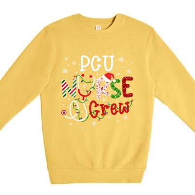 Pcu Christmas Nurse Crew Funny Nursing Christmas Pattern Gift Premium Crewneck Sweatshirt