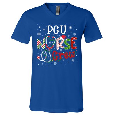 Pcu Christmas Nurse Crew Funny Nursing Christmas Pattern Gift V-Neck T-Shirt