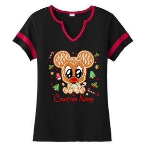 Personalized Custom Name Cute Mouse Christmas Love Mouse Gift Birthday Ladies Halftime Notch Neck Tee