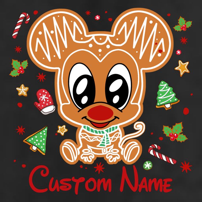Personalized Custom Name Cute Mouse Christmas Love Mouse Gift Birthday 7 Panel Mesh Trucker Snapback Hat