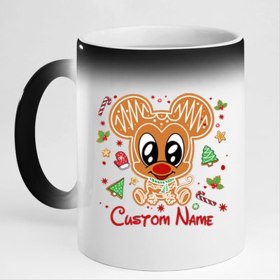 Personalized Custom Name Cute Mouse Christmas Love Mouse Gift Birthday 11oz Black Color Changing Mug