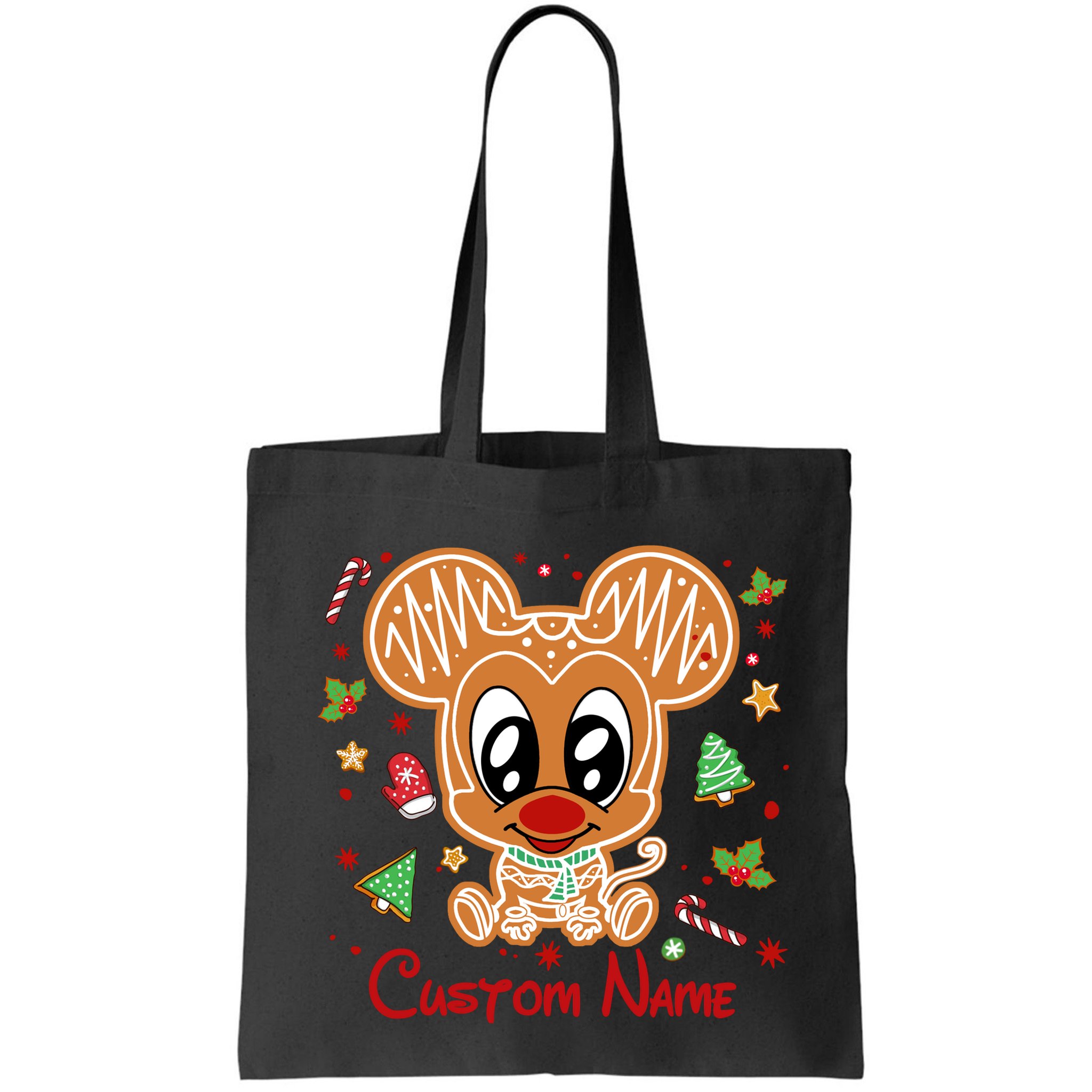 Personalized Custom Name Cute Mouse Christmas Love Mouse Gift Birthday Bag