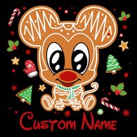 Personalized Custom Name Cute Mouse Christmas Love Mouse Gift Birthday Bag