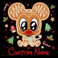 Personalized Custom Name Cute Mouse Christmas Love Mouse Gift Birthday Zip Tote Bag