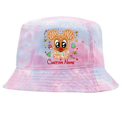 Personalized Custom Name Cute Mouse Christmas Love Mouse Gift Birthday Tie-Dyed Bucket Hat