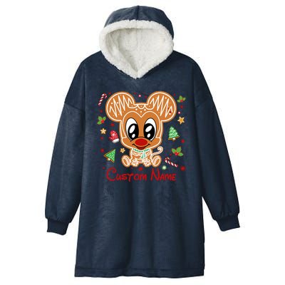 Personalized Custom Name Cute Mouse Christmas Love Mouse Gift Birthday Hooded Wearable Blanket