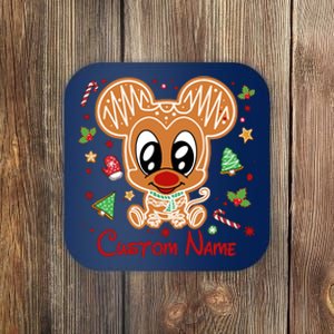 Personalized Custom Name Cute Mouse Christmas Love Mouse Gift Birthday Coaster