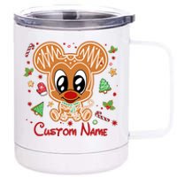 Personalized Custom Name Cute Mouse Christmas Love Mouse Gift Birthday 12 oz Stainless Steel Tumbler Cup