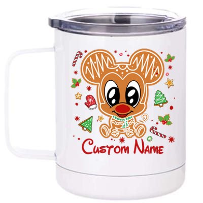 Personalized Custom Name Cute Mouse Christmas Love Mouse Gift Birthday 12 oz Stainless Steel Tumbler Cup