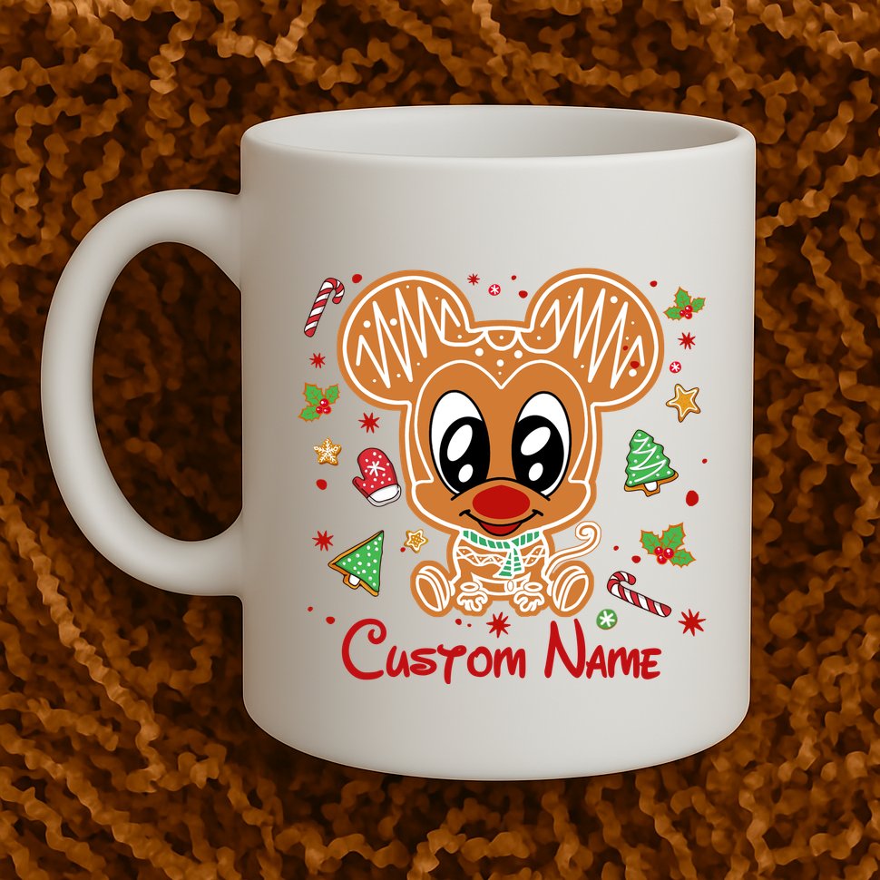 Personalized Custom Name Cute Mouse Christmas Love Mouse Gift Birthday Mug
