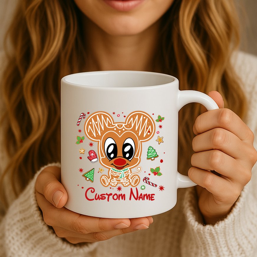 Personalized Custom Name Cute Mouse Christmas Love Mouse Gift Birthday Mug