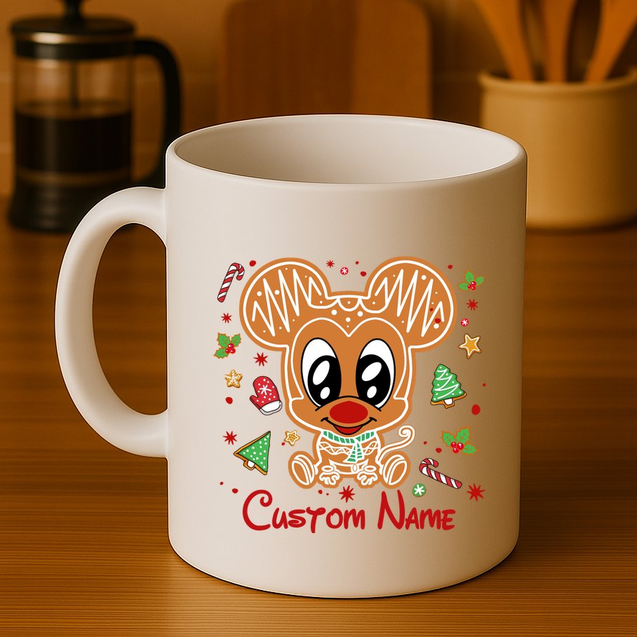 Personalized Custom Name Cute Mouse Christmas Love Mouse Gift Birthday Mug
