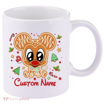 Personalized Custom Name Cute Mouse Christmas Love Mouse Gift Birthday 11oz C Handle Ceramic Mug