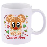 Personalized Custom Name Cute Mouse Christmas Love Mouse Gift Birthday 11oz C Handle Ceramic Mug
