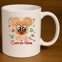 Personalized Custom Name Cute Mouse Christmas Love Mouse Gift Birthday 11oz C Handle Ceramic Mug