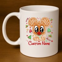 Personalized Custom Name Cute Mouse Christmas Love Mouse Gift Birthday 11oz C Handle Ceramic Mug